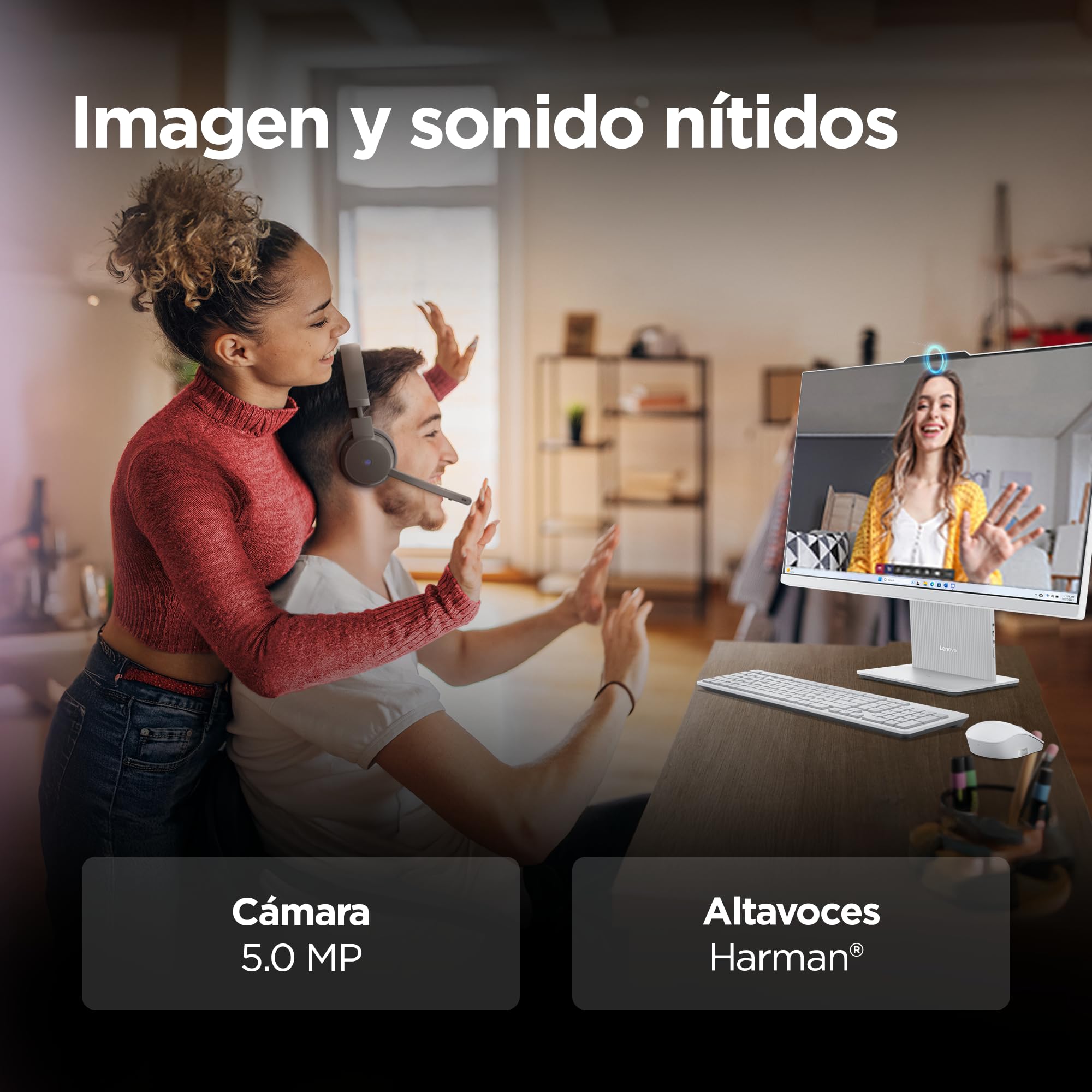 Lenovo IdeaCentre AIO i Gen 9 - Ordenador de Sobremesa 27" FHD (Intel Core i5-13420H, 16 GB RAM, 1 TB SSD, Intel UHD Graphics, Wi-Fi 6, Win11 Home) Incluye Teclado QWERTY Español y Ratón - Gris Nube