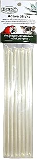Agave Sticks (8 Straws) - Natural Organic Agave Nectar Straws - Sweet Treat for Small Animals - Sugar Gliders, Marmosets, Parrots, Canaries, Finches, Parakeets, Cockatiels, Other Birds