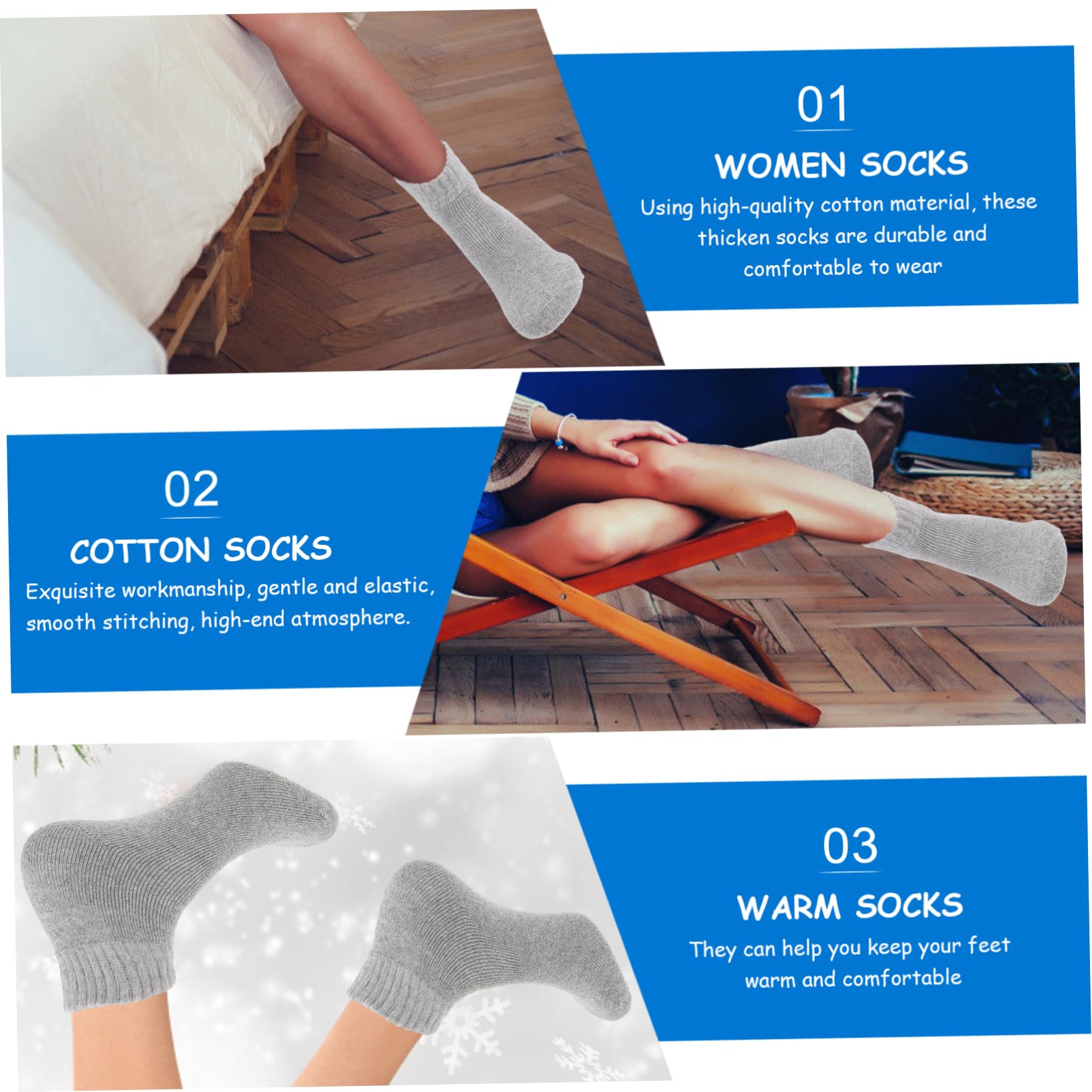 SHERCHPRY 10paare Damen Wintersocken Aus Baumwolle Dicke Warme Und Atmungsaktive Schlafsocken Für Herbst Und Winter Für Und Täglichen Komfort