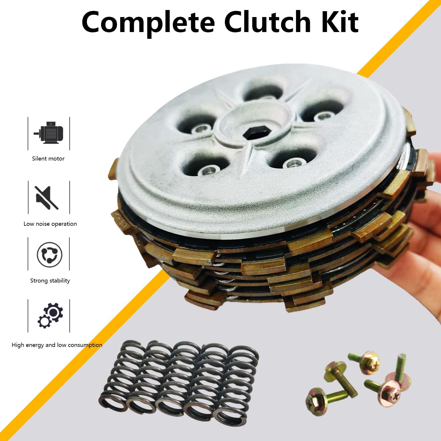 Clutch Center Inner Hub & Outer Pressure Plate & Clutch Kit with Heavy Duty Springs for ATV 1988-2006 Ya-maha Blaster 200 YFS200