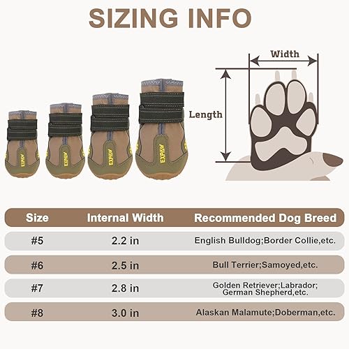 Miniatura 10 de EXPAWLORER botas a prueba de agua, para perro, antiderrapantes, refractantes, botines de mascotas para perros medianos, perros grandes, negro, 4