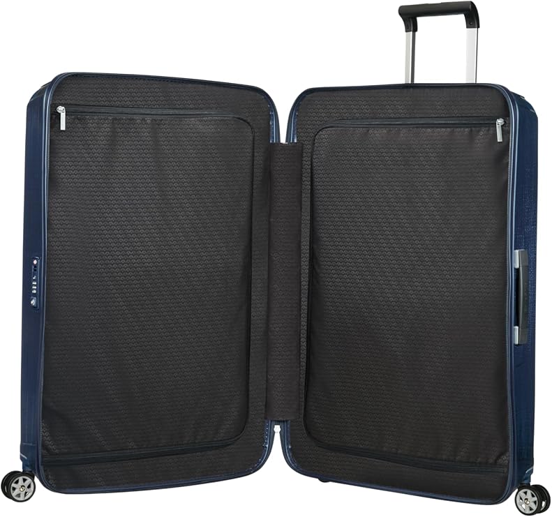 Samsonite Lite-Box - Premium Hardshell Suitcase Medium 69 cm, Spinner with 4 Wheels, Lightweight, TSA Lock, 75L - 2.80 KG - Blue (Deep Blue)
