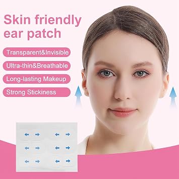 Ear Stickers to Hold Back The Ear, Clear Ear Support Patches, Invisible Ear Tapes, Ear Stickers Adults, Cosmetic Ear Corrector for Fixing Ears