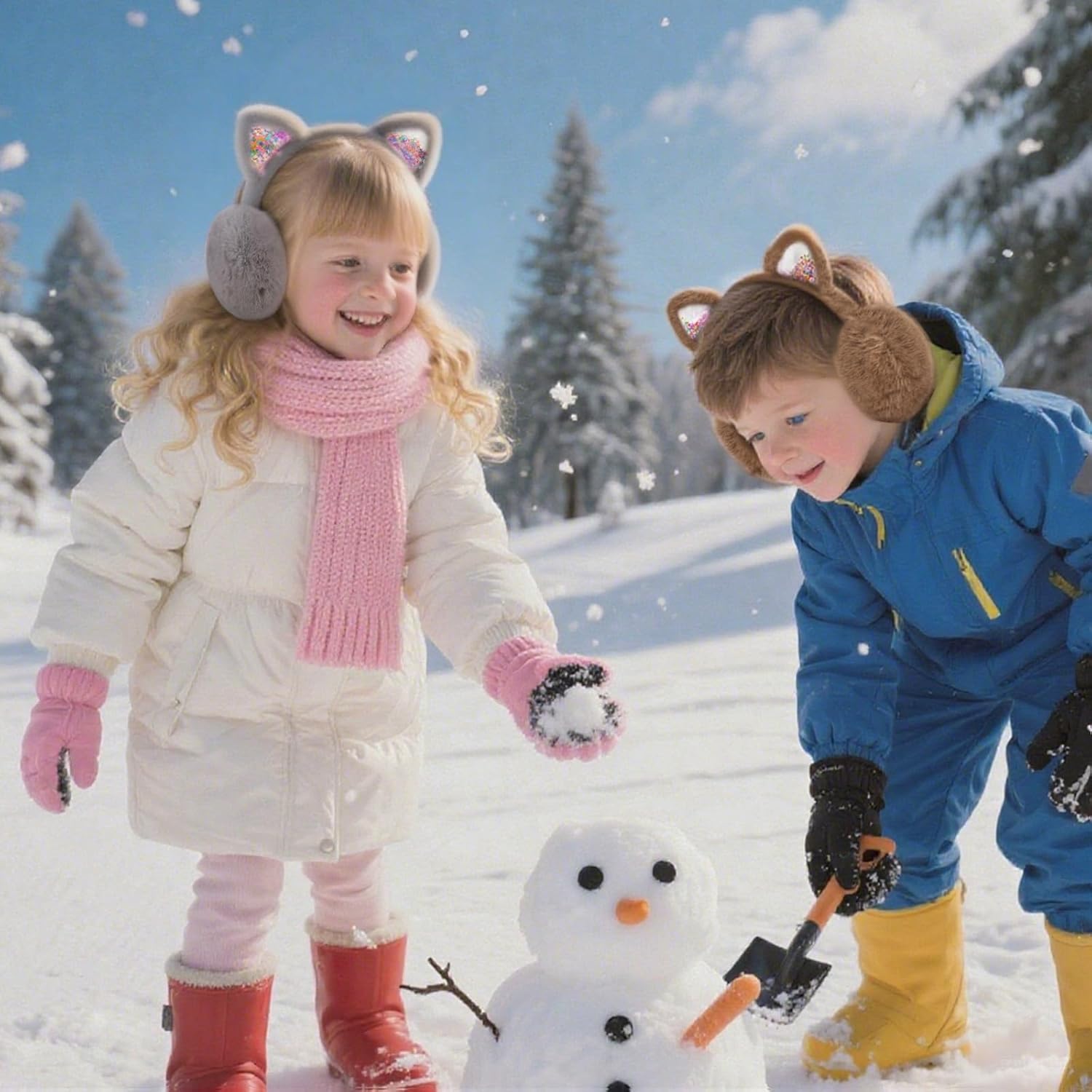 3Pcs Cute Cat Ear Earmuffs for Kids Fluffy Ear Muff for Women Foldable Fluffy Earmuffs Ear Warmer Fluffy Ear Cover Outdoor Headband Winter Accessories - Image 6