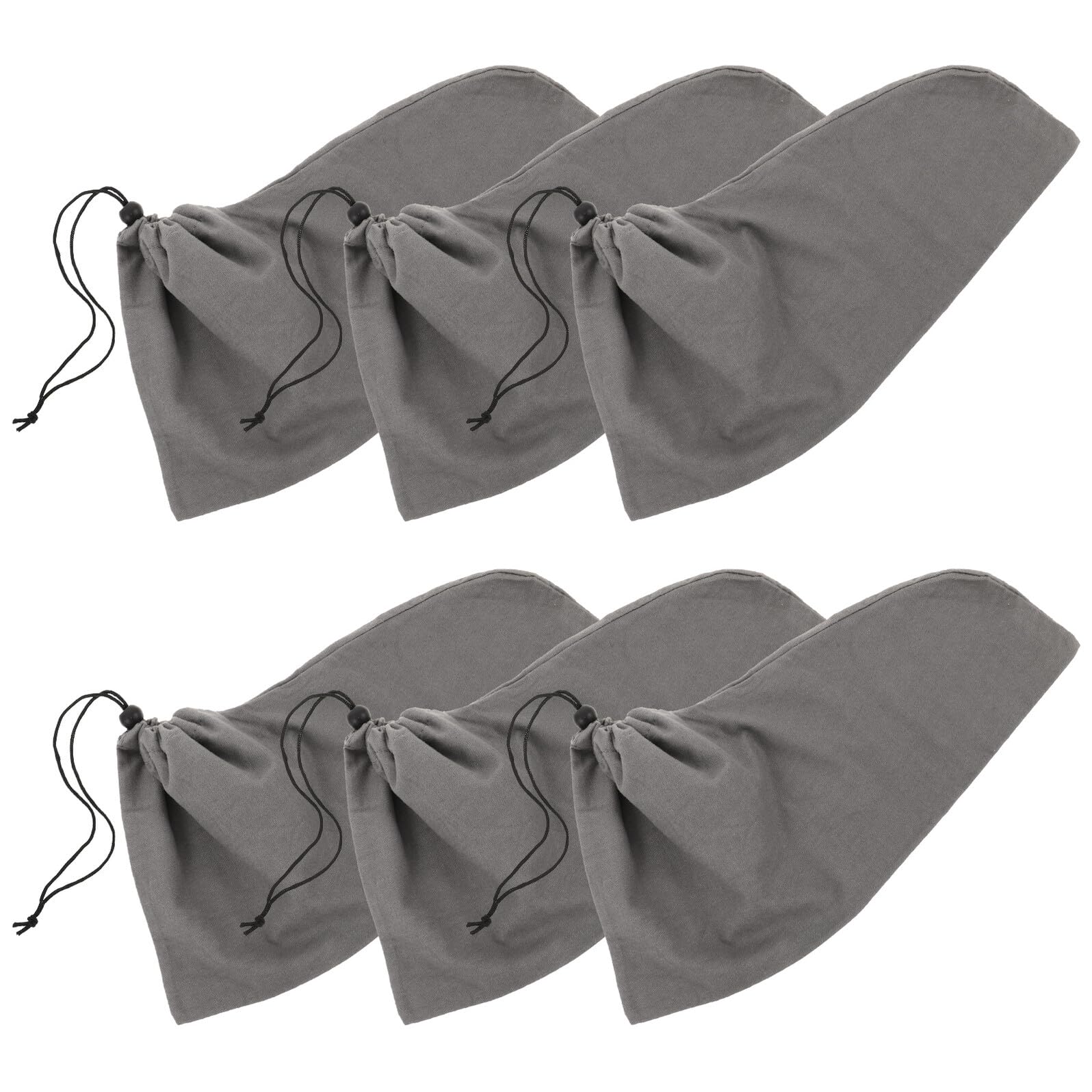 Borsa da Viaggio per Scarpe 6 Pezzi in Cotone Chiusura | Formato 45x25, Colore Grigio Scuro, Adatta a Stivali e Scarpe, Uso Quotidiano e Armadi
