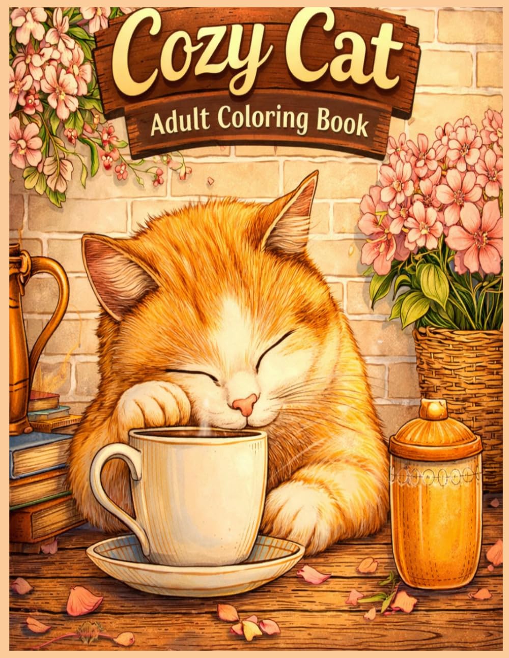Cozy Cat Café Coloring Book for Adults: Adorable Cats, Coffee Shop Scenes, and Relaxing Hygge Designs