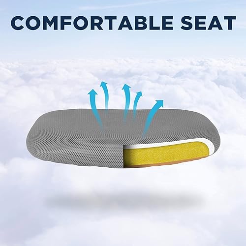 Miniatura 6 de HHS Silla de oficina en casa de malla sin brazos, ergonómica, ajustable, respaldo medio para mujer, pequeño, moderno, giratorio, con ruedas, hogar,