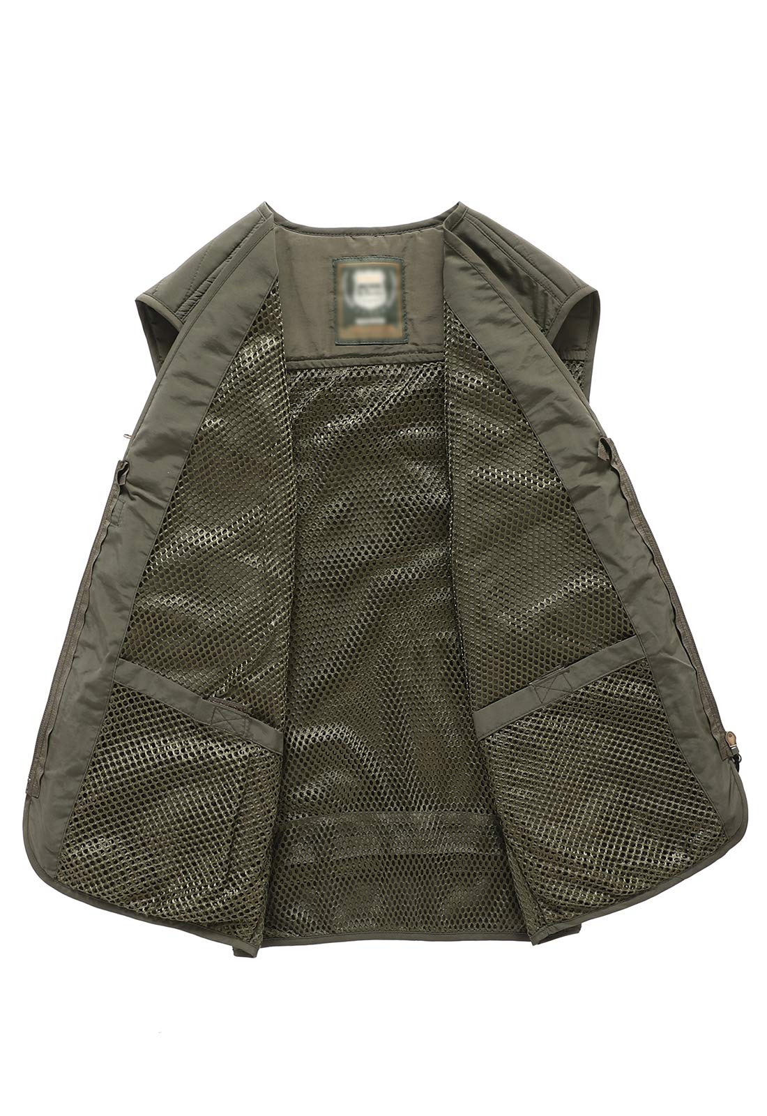 Hbufnha Gilet Da Pesca Da Lavoro Esterno Unisex Caccia Viaggi Fotografia Safari Gilet Con Multi Tasche - verde - Large