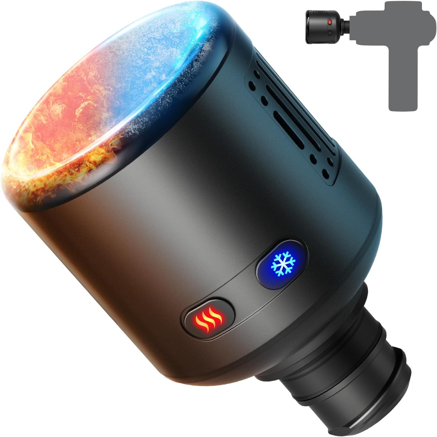 Massage Gun Head with Heat and Cold Function, Percussive Muscle Massage Gun Head for Deep Muscle Pain Relief, Relaxation, Rechargeable Heated Massage Head