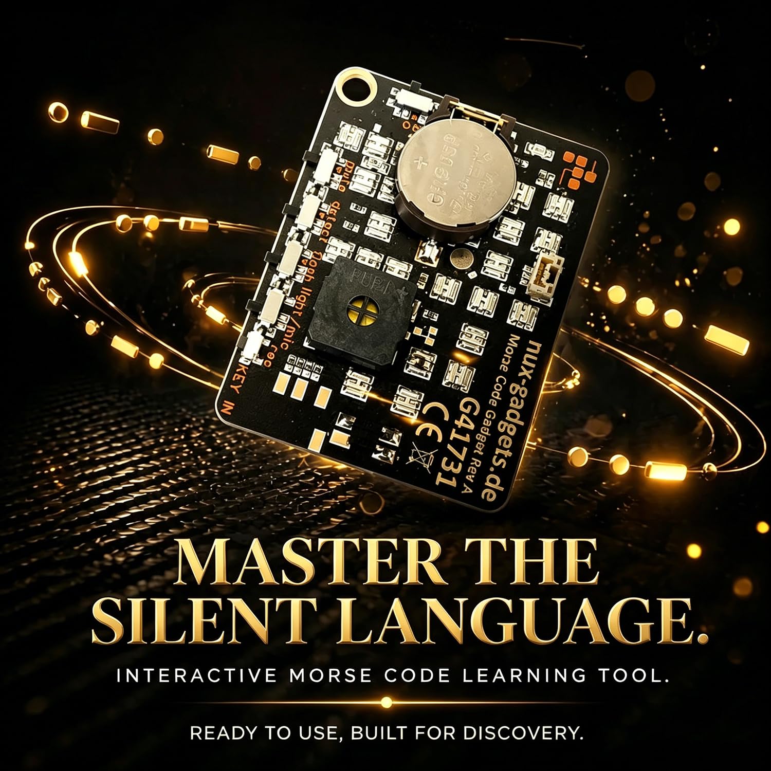 Morse Code Trainer Card Pro (LED Edition) – Interactive LED Morse Code Learning Tool, Professional PCB Style, Multi-Mode Trainer with Immediate Feedback and Practice Features (1pc) — view 2