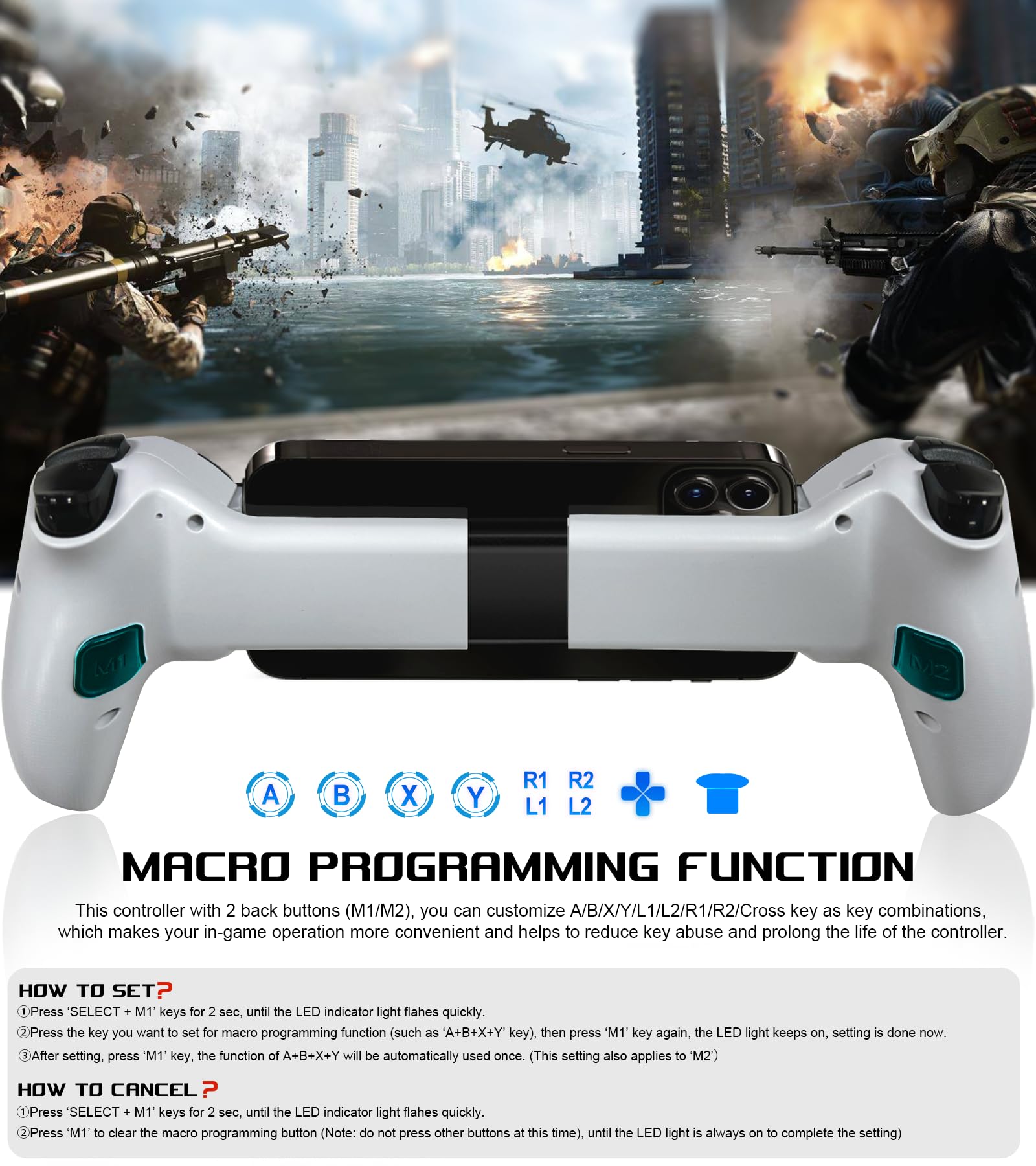 arVin Mobile Gaming Controller for iPhone/iPad/Android/Tablet/Switch/PS4/PC,Replacement for PS Portal,Wireless Gamepad with Hall Effect Joysticks/Hall Trigger/Turbo,Support Streaming/Cloud Gaming