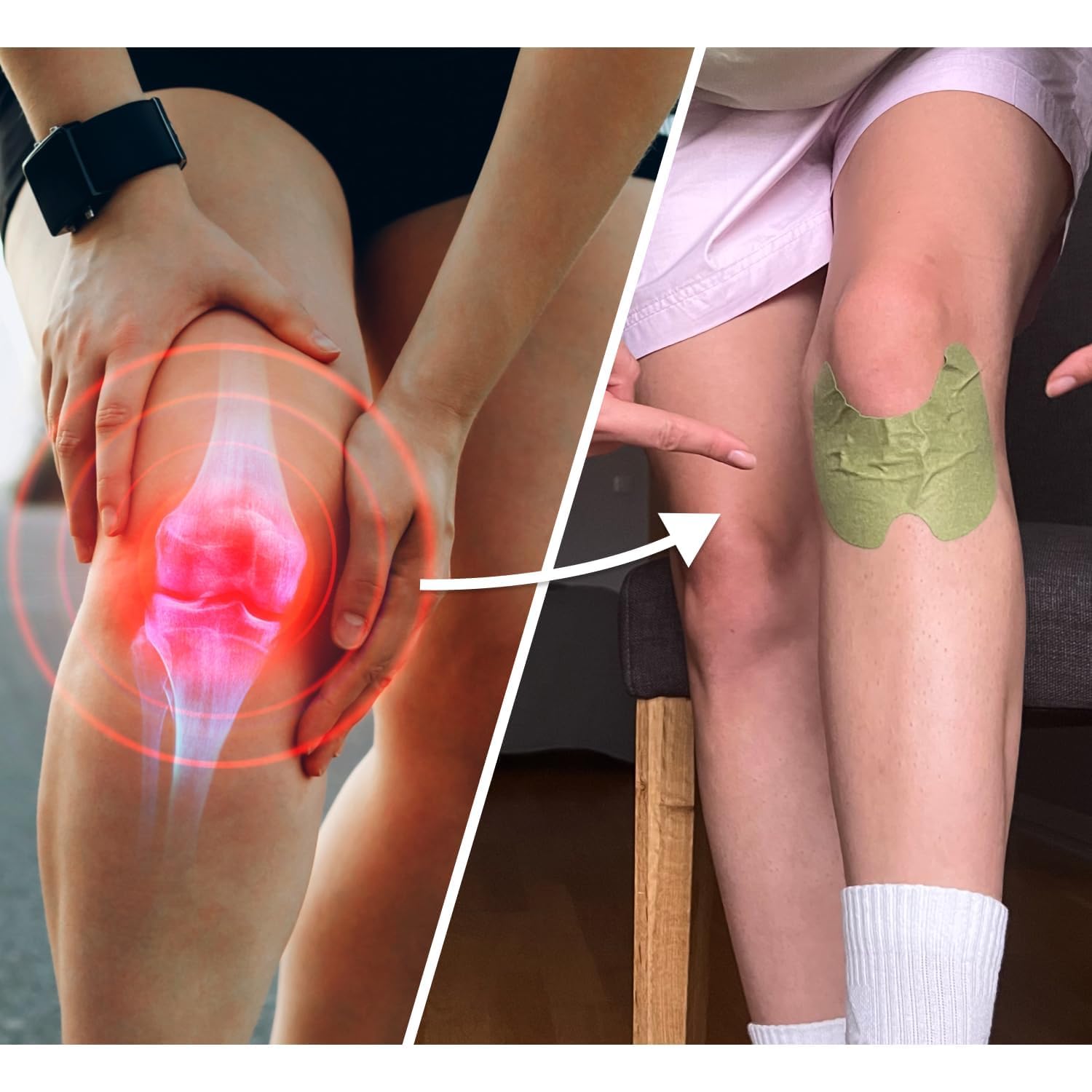Herbal Knee Pain Relief Patches Arthritis Inflammation Patch Sticker | Instant Relief from Pain | Joint Pain Relief Products Natural Wormwood Extract Patch for Knee (PACK OF 30) 2