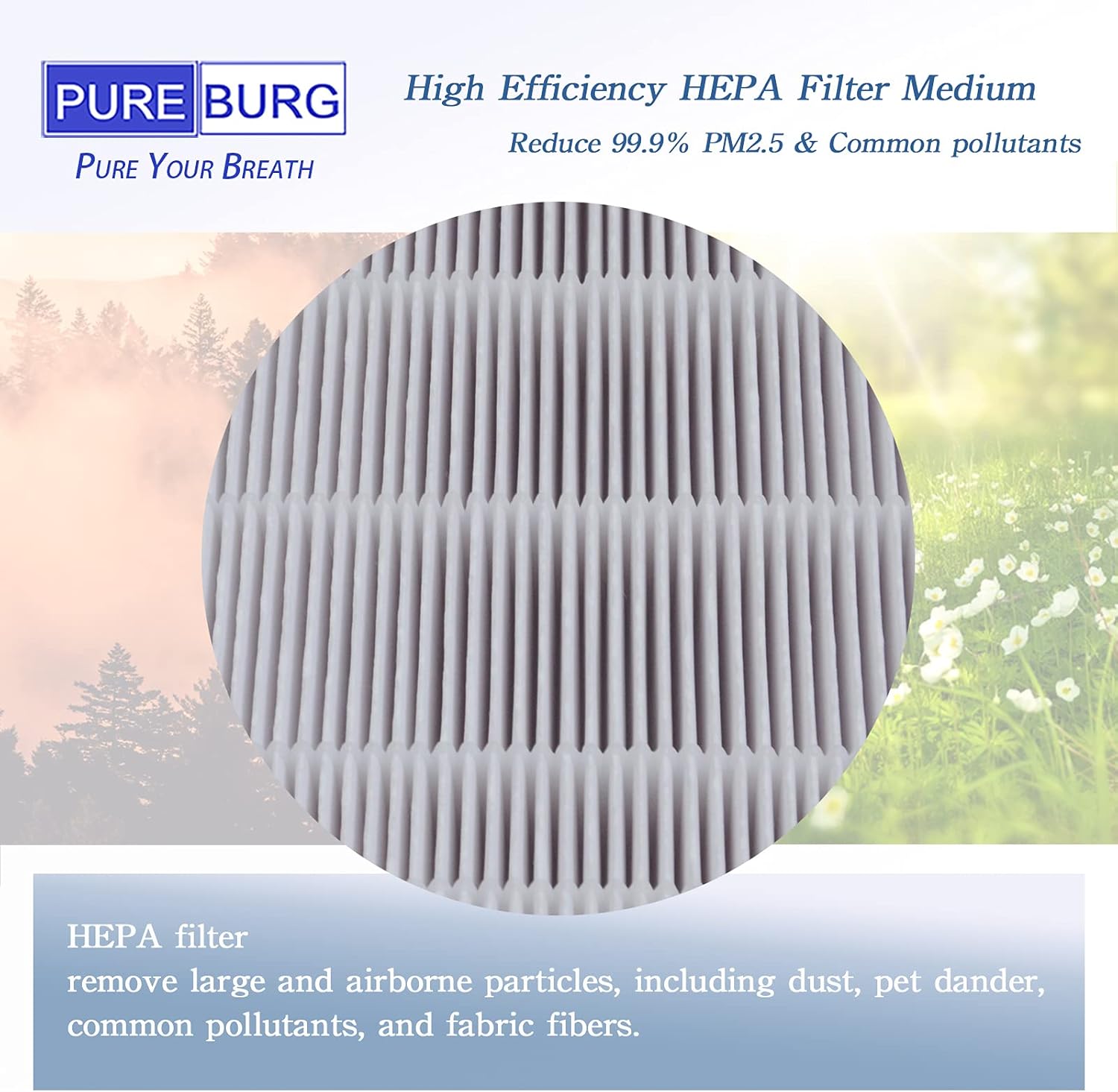 PUREBURG Replacement Filter Set Compatible with Asept-Air Life Cell 2550 5-Stage Air Purifier,H13 HEPA 3-Stage Filtration Air Clean Dust VOCs Odor PM2.5 Smoke - Image 4