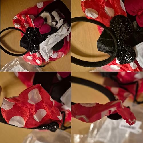 BARVERE Deguisement Mouse Enfant Adulte, Deguisement Minnie Homme avec Nœud Rouge et Pois Blancs, Gants Blancs, Queues, Ballons et Cravate pour Carnaval, Fête à Thème BARVERE Deguisement Mouse Enfant Adulte, Deguisement Minnie Homme avec Nœud Rouge et Pois Blancs, Gants Blancs, Queues, Ballons et Cravate pour Carnaval, Fête à Thème