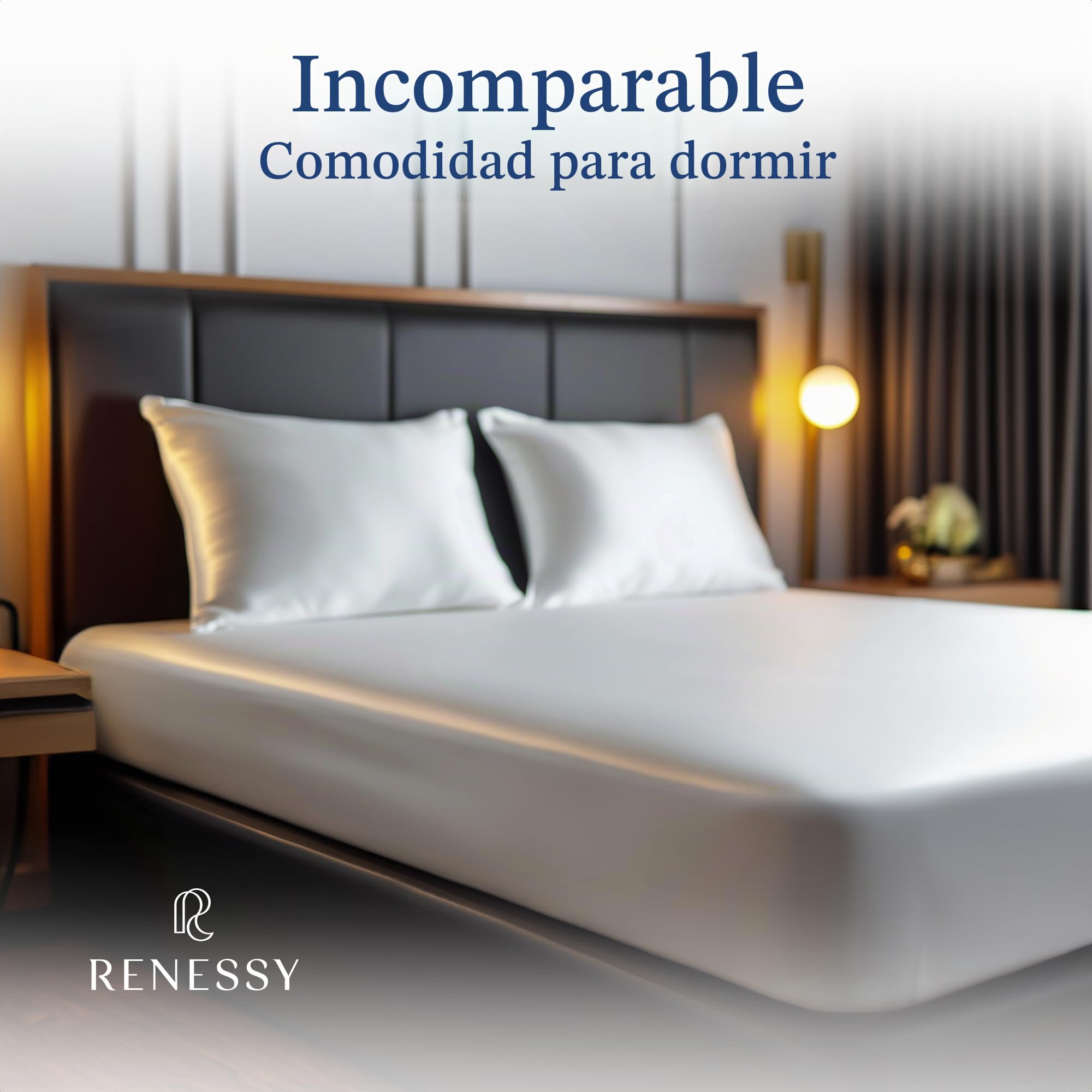 Sábana Bajera Ajustable en Seda 100% Orgánica 160x200 cm - 22 Momme Seda de Morera, Grado 6A, Certificada por Oeko-Tex en Alemania - Apta para Colchones hasta 30 cm (Champán)