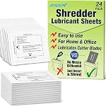 24 Pack Paper Shredder Lubricant Sheets for Office Heavy Duty Shredders | 24PCS Paper Shredder Sharpening & Lubricating Sheets, Reduce Jams and Static – Used for Paper Shredders for Home and Office