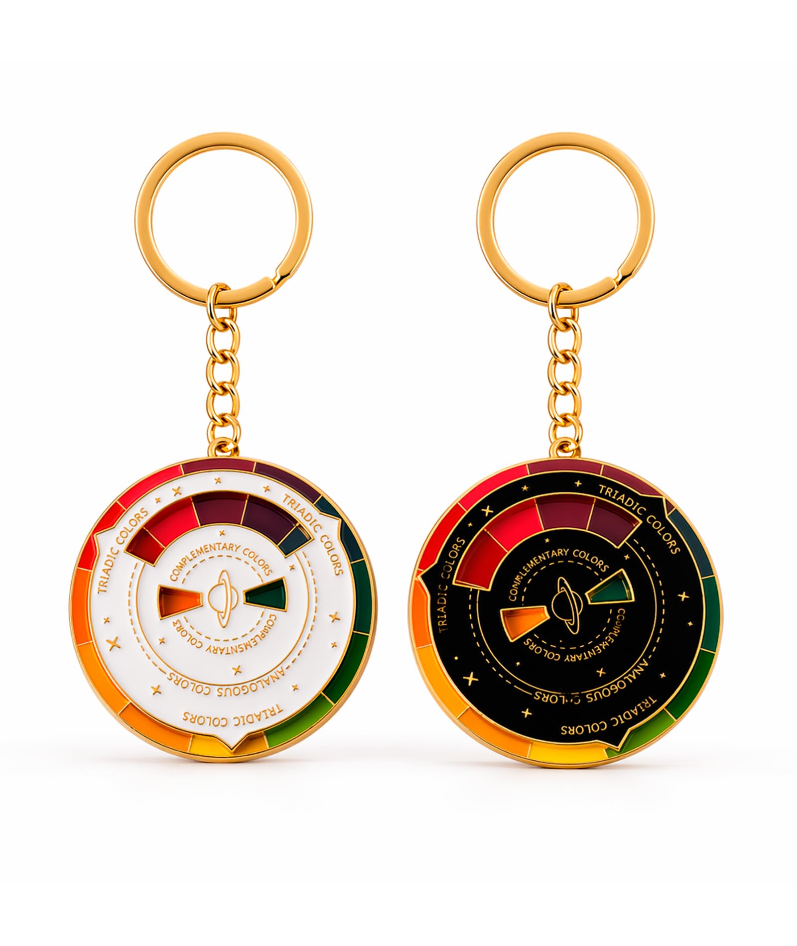 Colour Wheel for Artist, Portable Color Wheel Keychain for Artists, Rotating Colour Wheel Tool with Two Key Rings, Compact Design for Outdoor Sketching and Studio Painting, Black Keychains Set-image-30