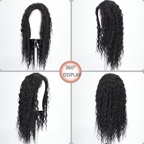 Miniatura 97 de Fencca Peluca rubia larga y ondulada para mujer, pelucas sintéticas resistentes al calor, para uso diario en fiestas Rubio degradado,Rubio