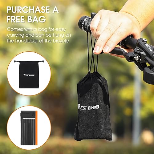 Miniatura 9 de Cerradura de bicicleta plegable compacta con 3 llaves, cerraduras de seguridad antirrobo de 2.06 pies, cerradura de cadena de seguridad de bicicleta