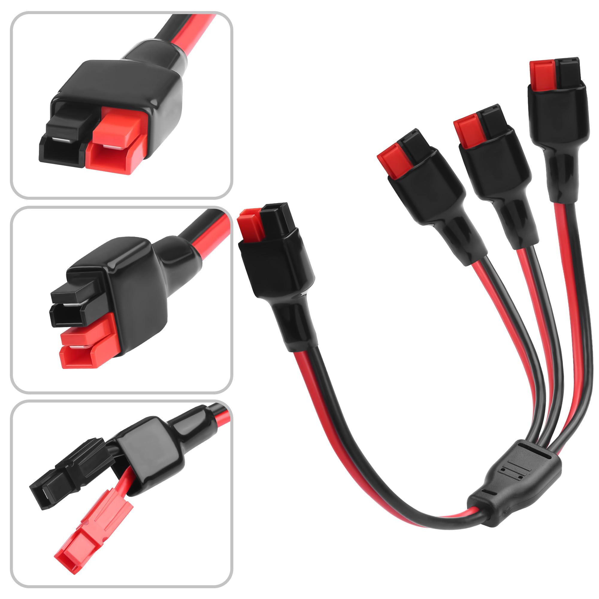 Cavo divisore Y di ricarica solare TIENFOKOTA 1 a 3, cavo di estensione Anderson 14AWG per ricarica rapida con pannello solare, batteria, generatore portatile per stazione di alimentazione RV 1FT