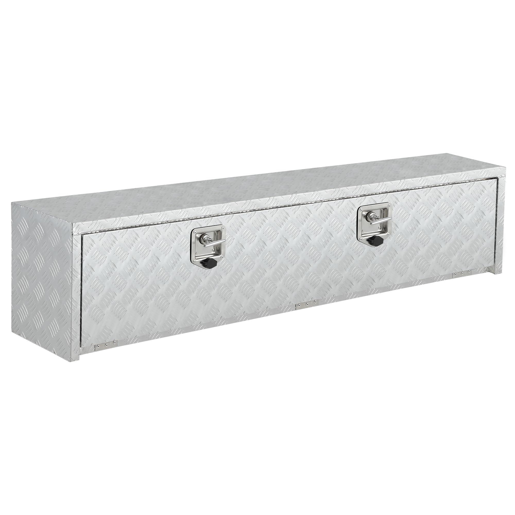 60 Inch Underbody Truck Tool Box Aluminum for Pickup RV Toolbox Truck Bed Toolboxes Heavy Duty Waterproof Trailer Tool Box with Lock (Sliver, 60 x 18