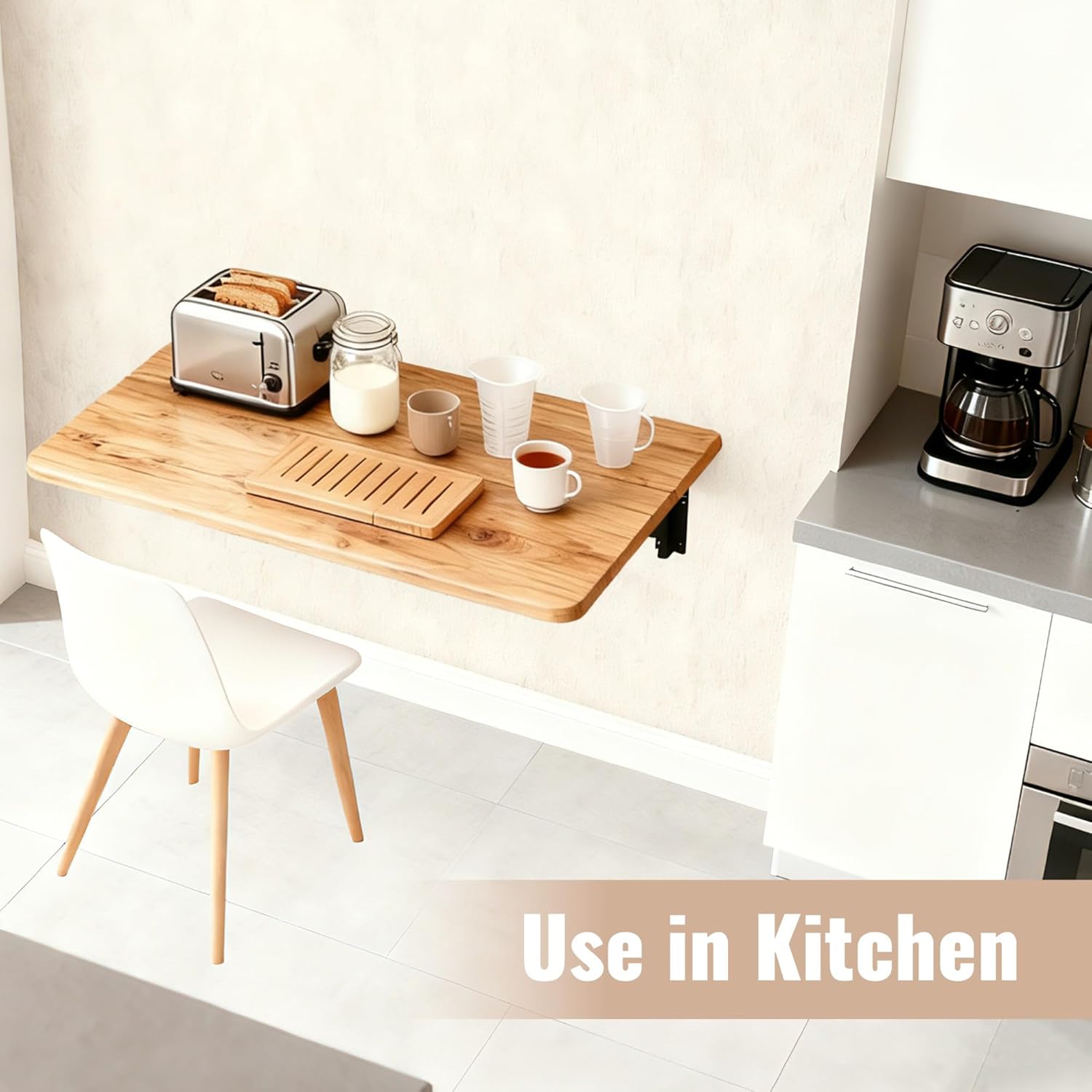 Wall Mounted Folding Table –Great for Garage wall desk ,Laundry Room wall table ,Home Wall Mounted Folding Workbench & Suitable for Solid Wall Holds Up to 100 LBS , Space-Saving – (15.7" x 31.5")