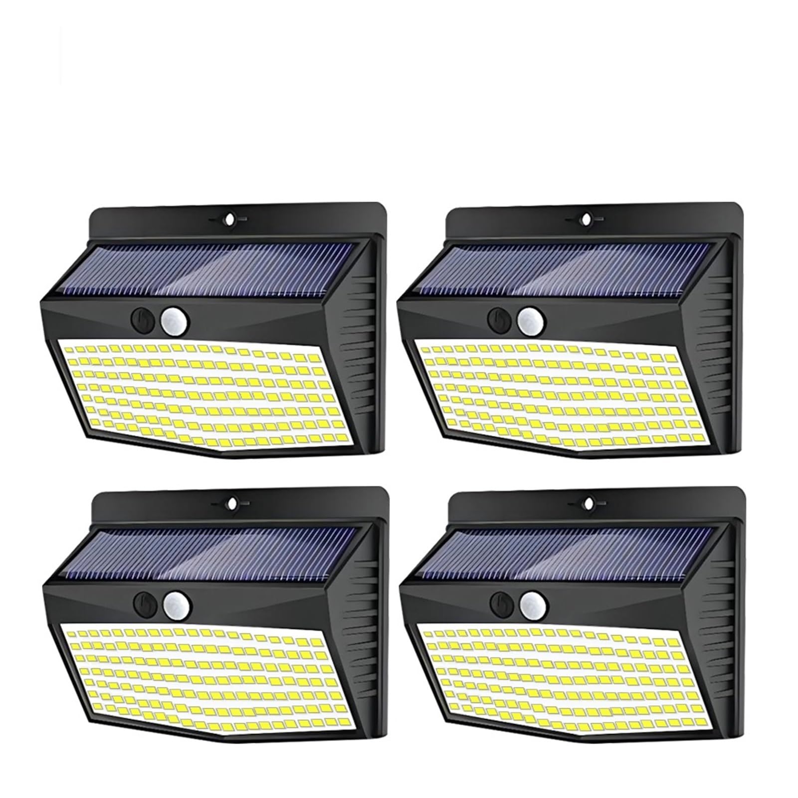 Naświetlacz LED 468 LED Lampa Słoneczna Światło Zewnętrzne Wodoodporne Do Dekoracji Ogrodu Oświetlenie Uliczne Czujnik Ludzkiego Ciała 3 Tryby 208/138 Kinkiet Oświetlenie krajobrazu RGB(Size:4pcs)