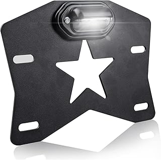 UTV License Plate Holder with Light, Aluminium RZR License Plate Mount Compatible with Polaris RZR XP 1000 Ranger Can Am Maverick x3 Kawasaki Teryx