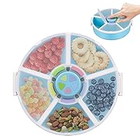 Vista 1 de Snack Rotator Container Reusable Snack Box with 5 Compartment Dispenser and Lid, Color Matching Opening Lid, BPA and PVC Free, for Home, School