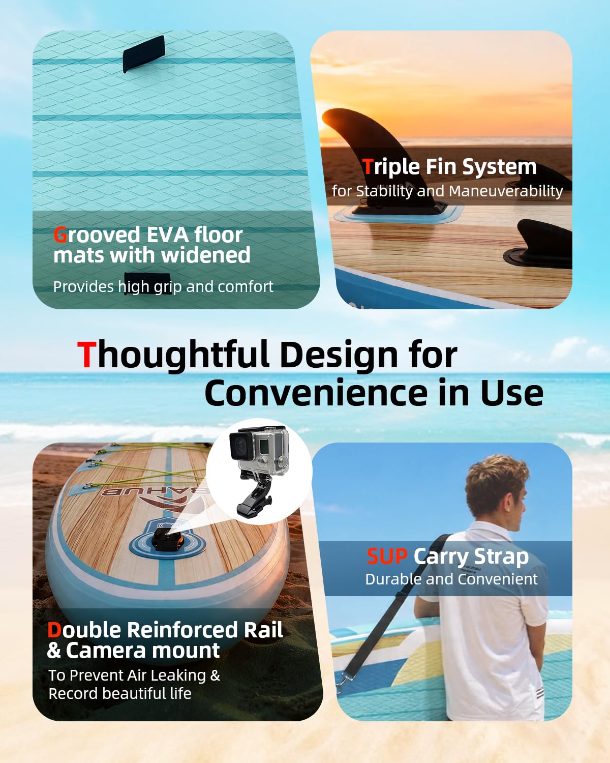 Abahub Tabla Paddle Surf Hinchable con Asiento Juego Tabla de Stand Up Paddle, Sup Board con Remo de Aluminio Ajustable, Asiento de Kayak, para Kayak, Sup, Pesca,Yoga 320x78/84 x15cm