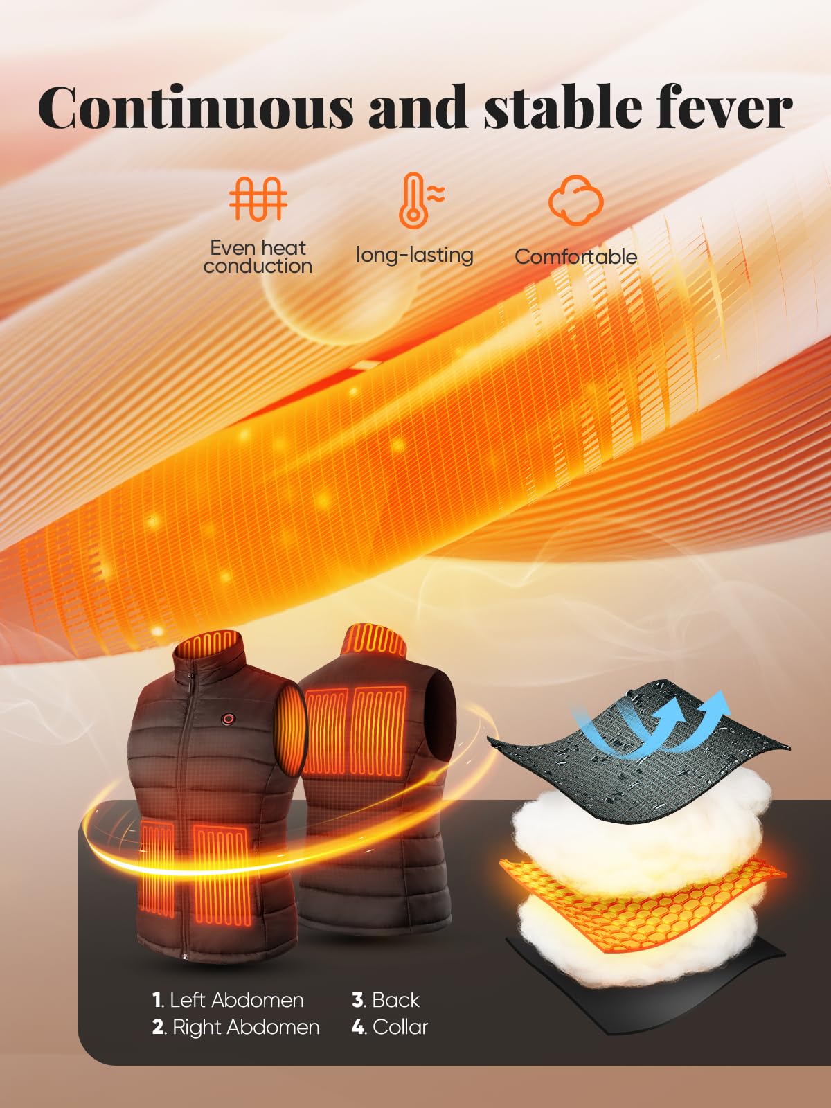 POSUGEAR Chaleco Calefactable Mujer con batería de 12V 12000mAh chaleco plumas mujer con Bluetooth ligero y cálido chaleco con batería Chaleco térmico para exteriores