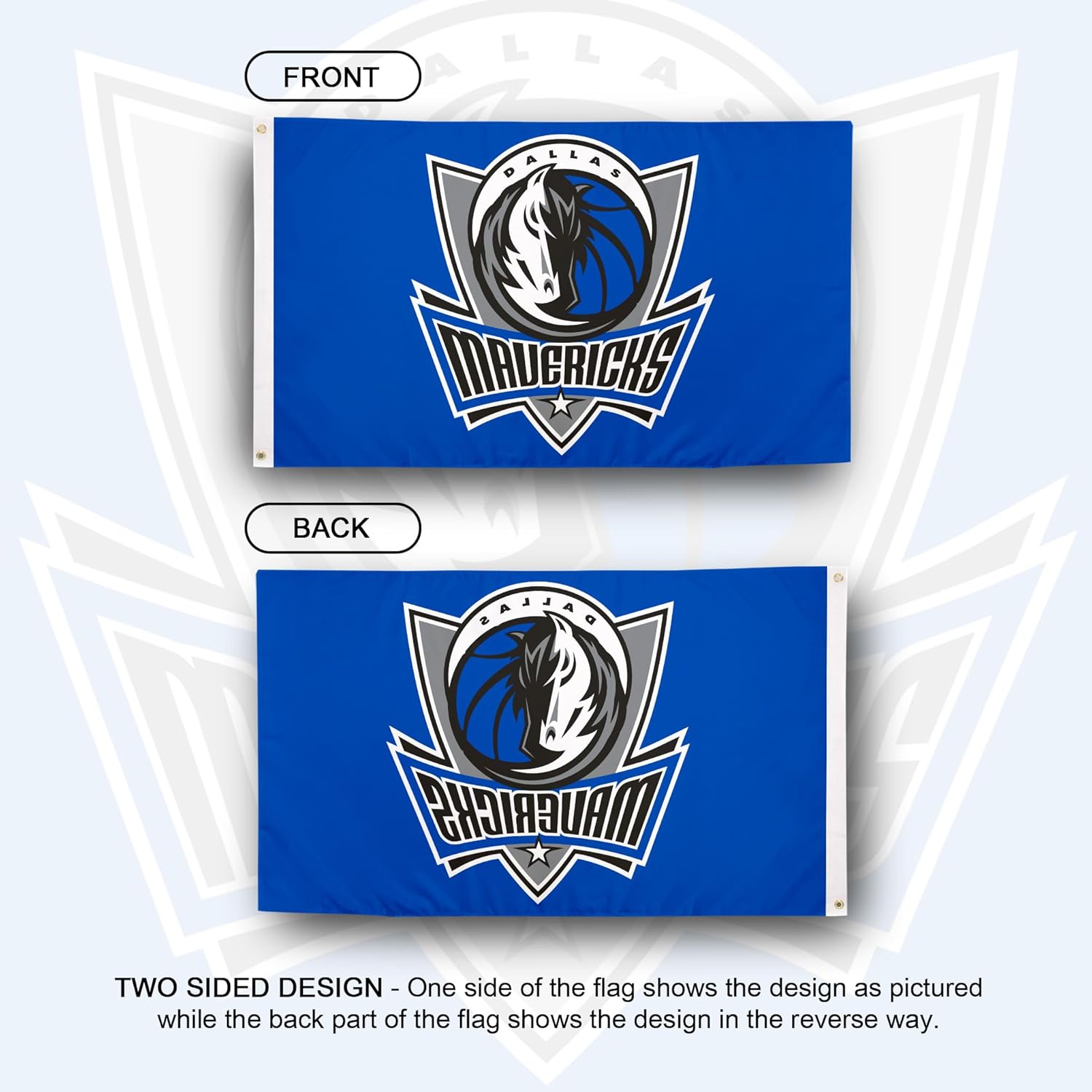 Desert Cactus Dallas Mavericks Flag NBA 100% Polyester Indoor Outdoor 3x5 feet National Basketball Association Team Flags (Flag #2) - Image 2