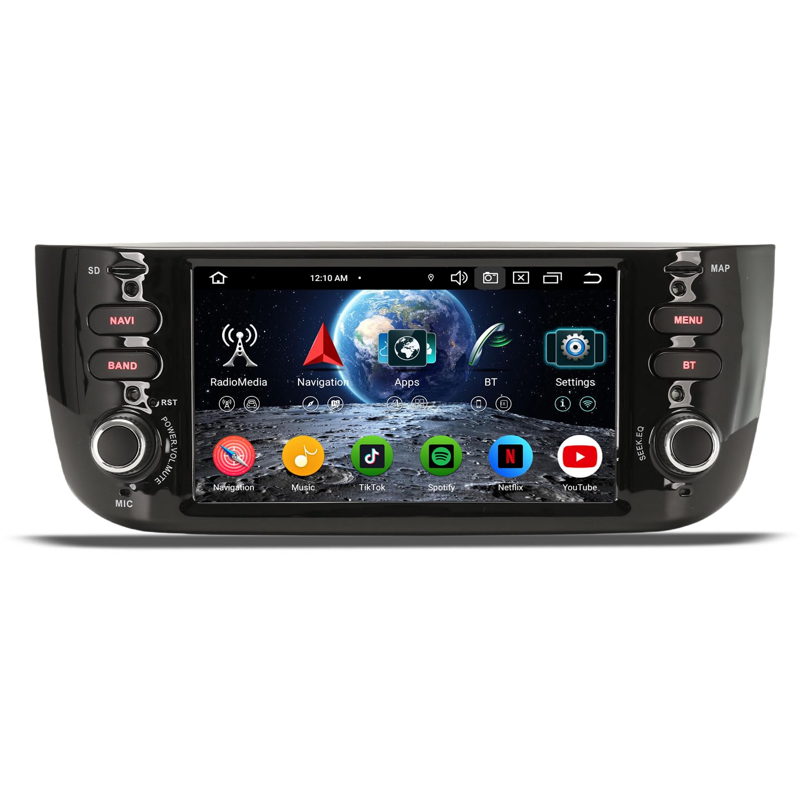 Erisin 8-Core Android 16 Radio Coche Bluetooth para Fiat Grande Punto Linea | 8-Core 4GB+64GB 6.2" GPS Navegación Estéreo de Automóvil IPS Wireless CarPlay Android Auto DSP Bluetooth WiFi Dab+ OBD Canbus