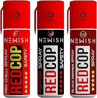 Newish Self Defence Pepper Spray Combo - 55 ML Each (Black Pepper, Red Chilli & Regular) | Pocket-Sized Personal Safety Spray for Women & Men | 15 ft Long Range, Quick-Action, Non-Lethal