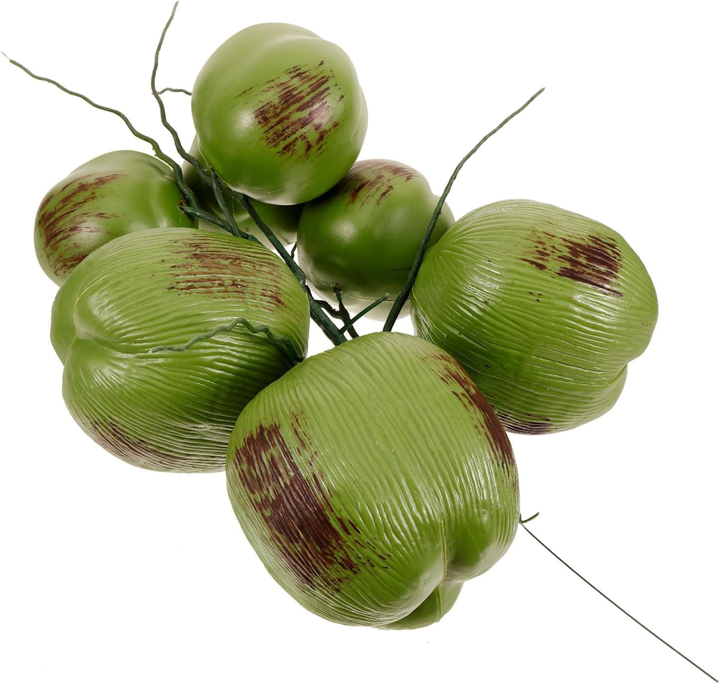 Artificial Coconuts Model 7pcs Set Plastic Simulation Coconuts Craft Lifelike Tropical Fruit Props for Home Décor Party Decoration