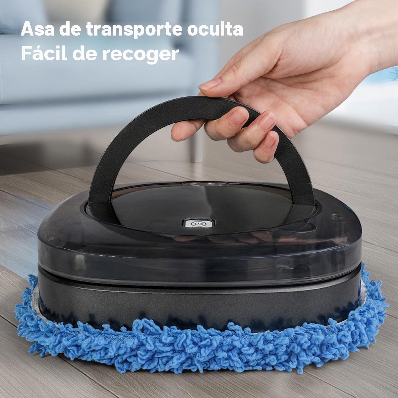 Robot para Fregar Pisos, Máquina Automática para Fregar Pisos, Robot Inalámbrico para Fregar Pisos de Alta Eficiencia, Robots para Fregar Automáticamente con Aspiradora con Tanque de Agua(Plata)
