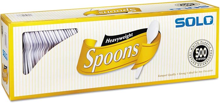 Heavyweight Plastic Cutlery, Spoons, White, 6 in, 500/Carton, Sold as 1 Carton