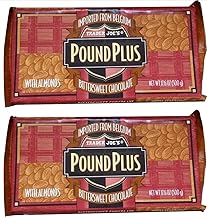 Trader Joes Bittersweet Dark Chocolate (54% Cocoa) with Almonds HUGE POUND PLUS Candy Bars 2 PACK NO ARTIFICIAL FLAVORS NO PRESERVATIVES