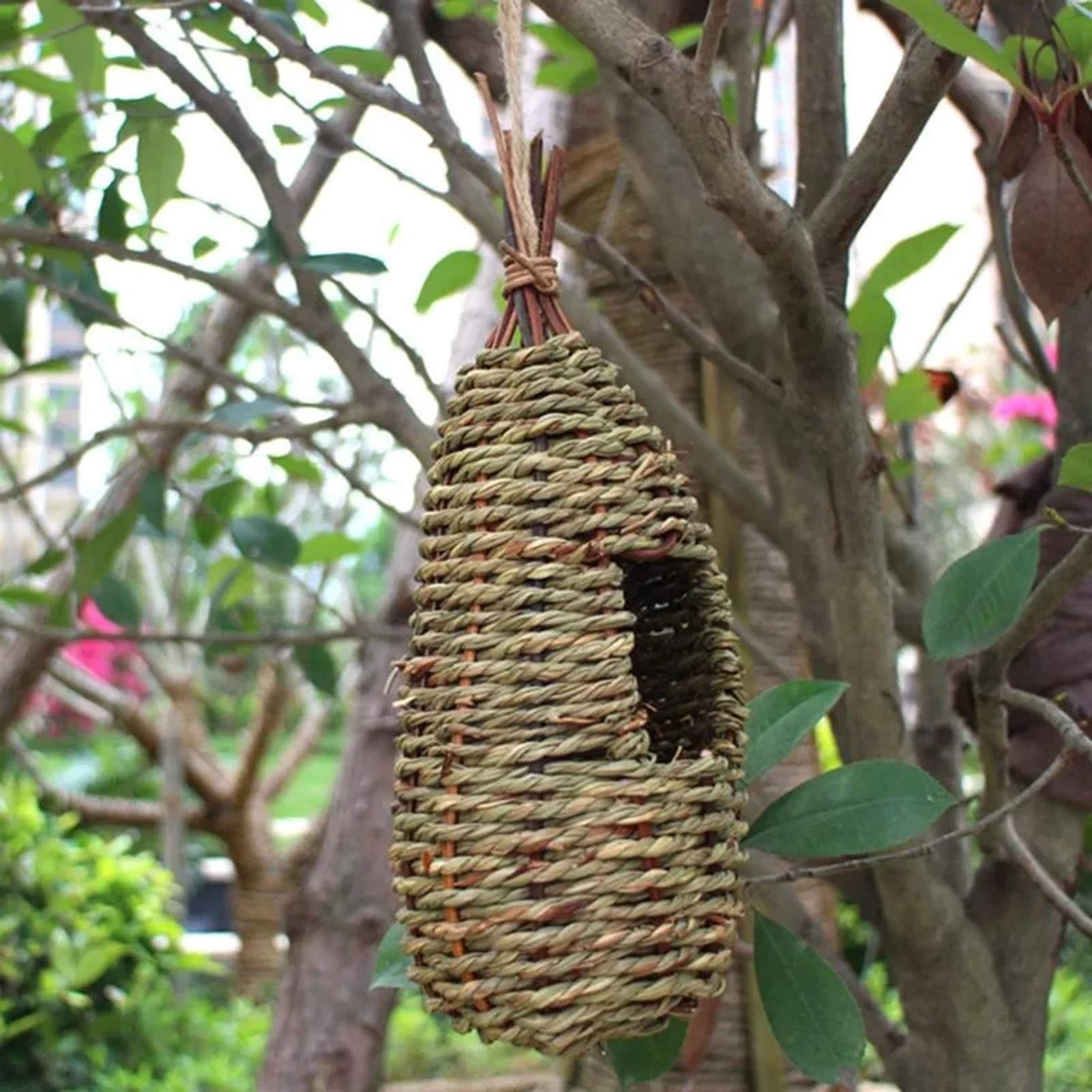 Casa para pájaros, Nido de pájaro Natural Puro en Forma de Gota, decoración de jardín al Aire Libre, Lugar de Descanso y cría de pájaros