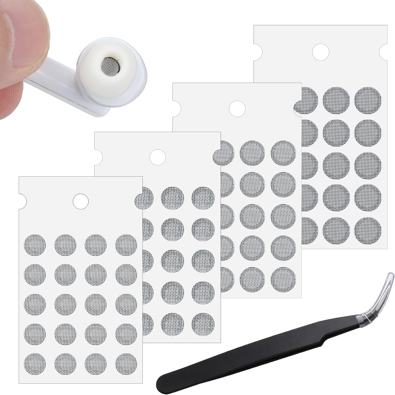 80 Pcs Earbud Dust Filters Compatible Mesh Net Replacement Sweat Resistant Protective Filt Stainless Dust Earphones Proof Accessories for in Ear Headphones