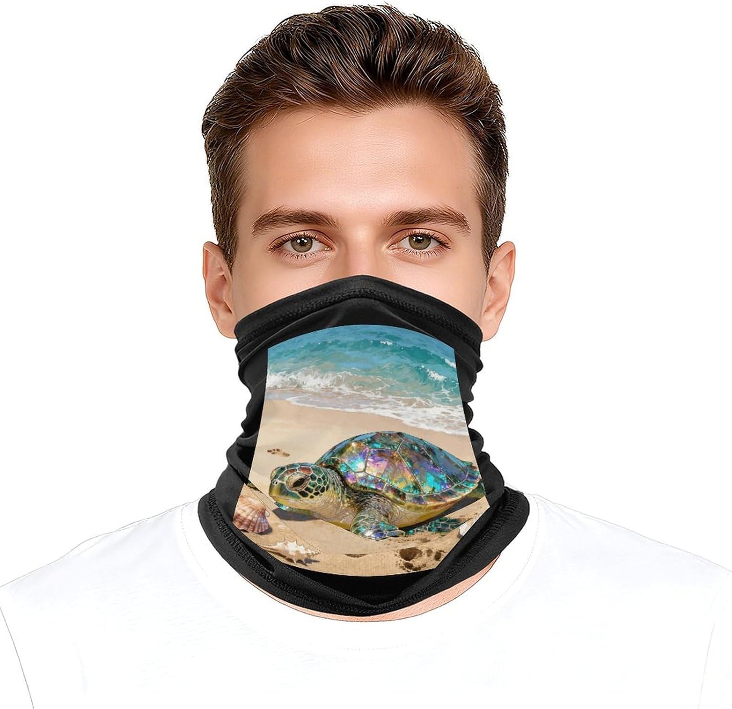 Cycling Neck Gaiter Upf 50+ Sun Protection Cooling Quick-Dry Balaclava Tourmaline Turtle Beach Face Mask Breathable Bandana for Biking Motorcycle Running Hiking & Outdoor Work