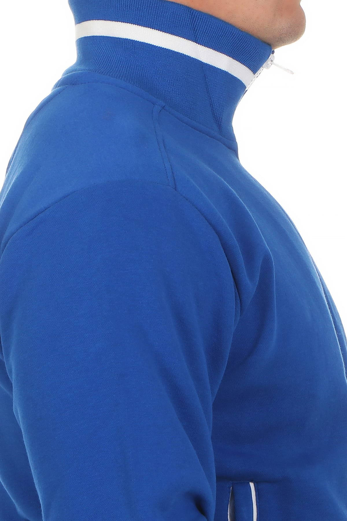 Happy Clothing Herren Sweatjacke ohne Kapuze - sportliche Trainingsjacke, Regular Fit, Fleece Innenfutter, gestreifte Freizeitjacke für Arbeit und Übergangszeit - weich bequem pflegeleicht langlebig