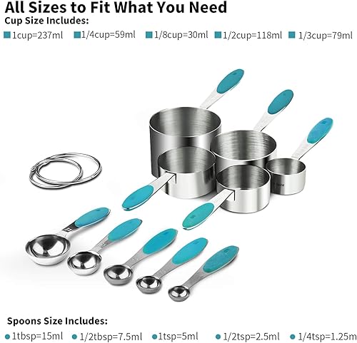 Miniatura 39 de U-Taste - Juego de tazas y cucharas medidoras Multicolores,aguamarina (Aqua Sky),Negro,Azul,Azul medianoche,Naranja,Púrpura,Rojo -,verde azulado