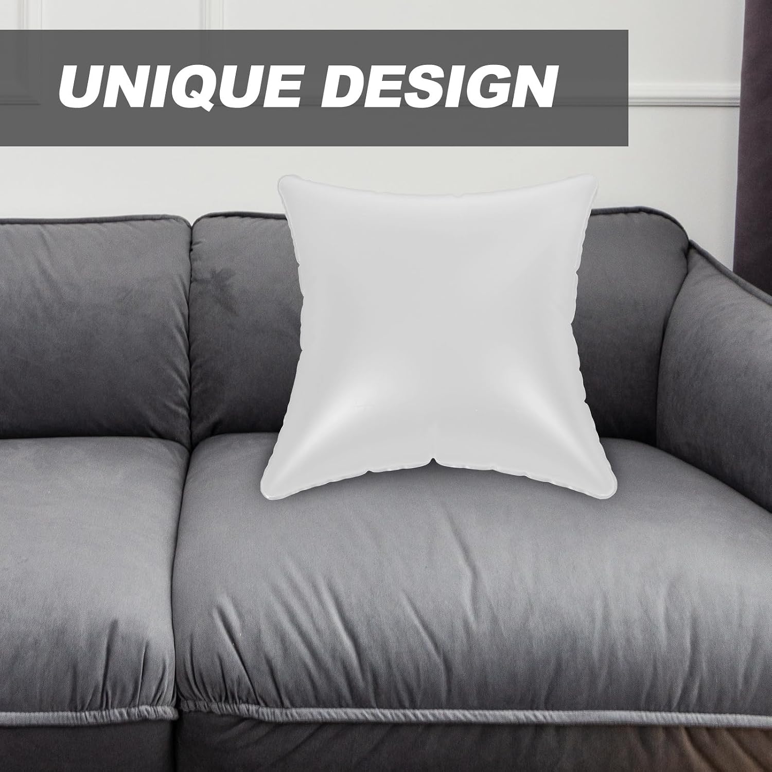 Levemolo Inflatable Camping Pillow Insert PVC Cushion Foldable Outdoor Throw Cushion Portable Pillow for Hiking and Travel Use 45x45 Cm