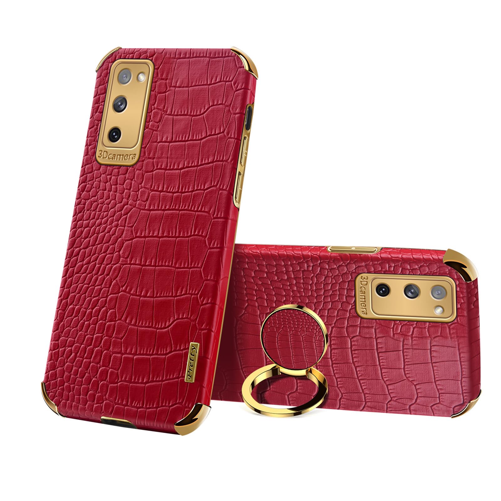 Coque Samsung S20 Ultra avec anneau magnétique rouge et béquille de visionnage intégrée