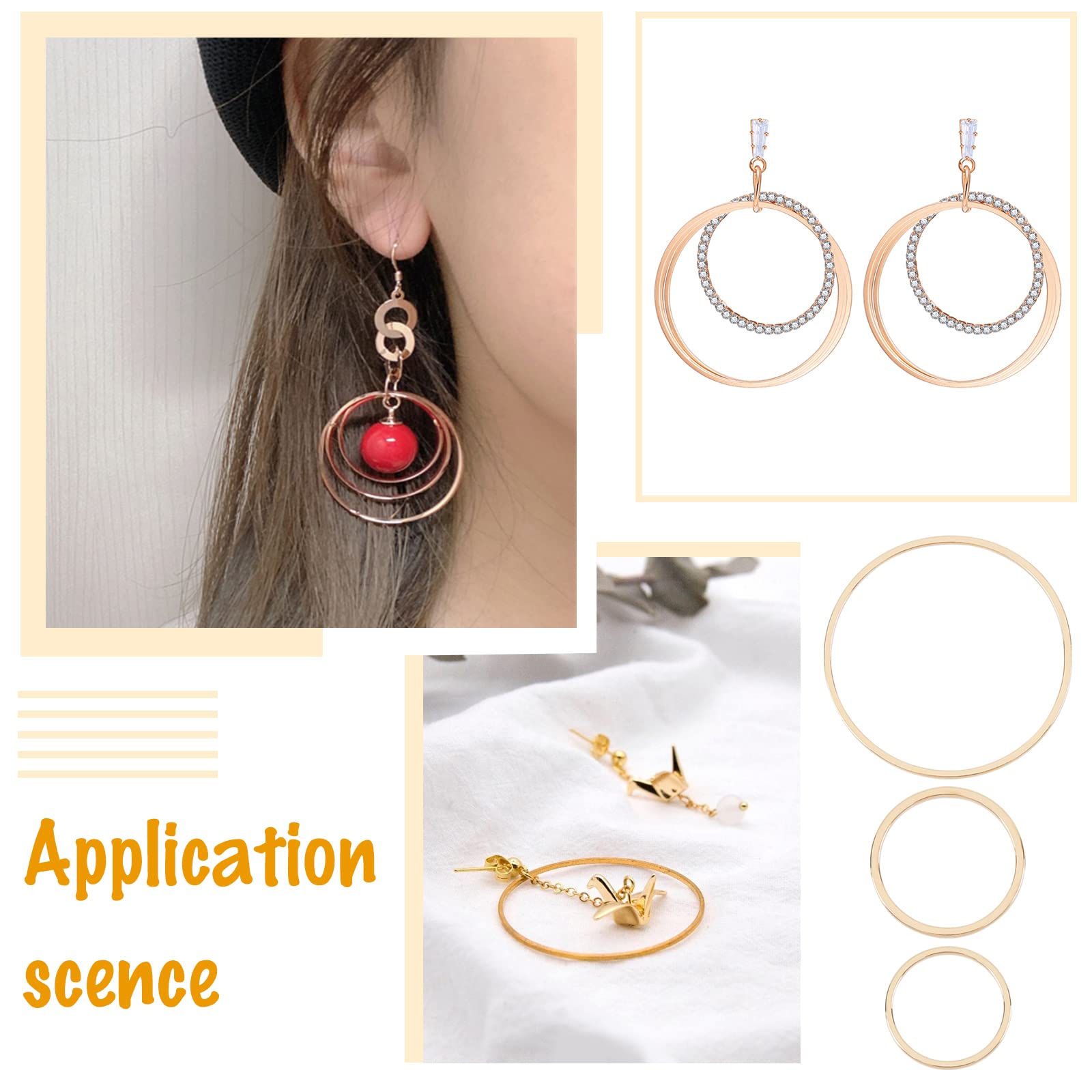 Beebeecraft 90 anillos de enlace chapados en oro de 18 quilates para hacer joyas, conectores de bisel dorado para collares, pulseras, aro de cuentas colgantes, manualidades
