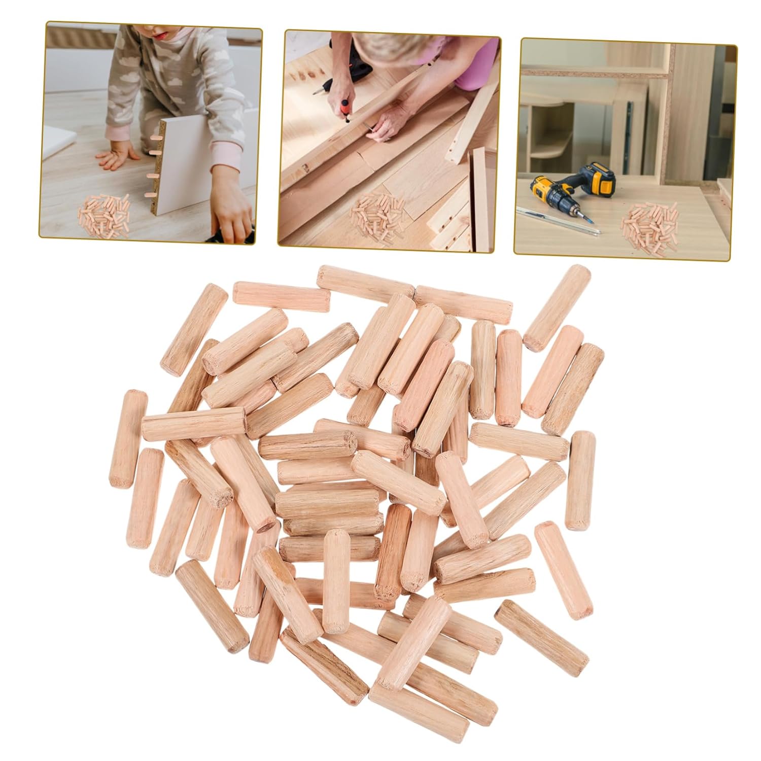 1bag Wooden Dowel Craft Dowels for Woodworking DIY Furniture Home Decor Cork Furniture Connectors