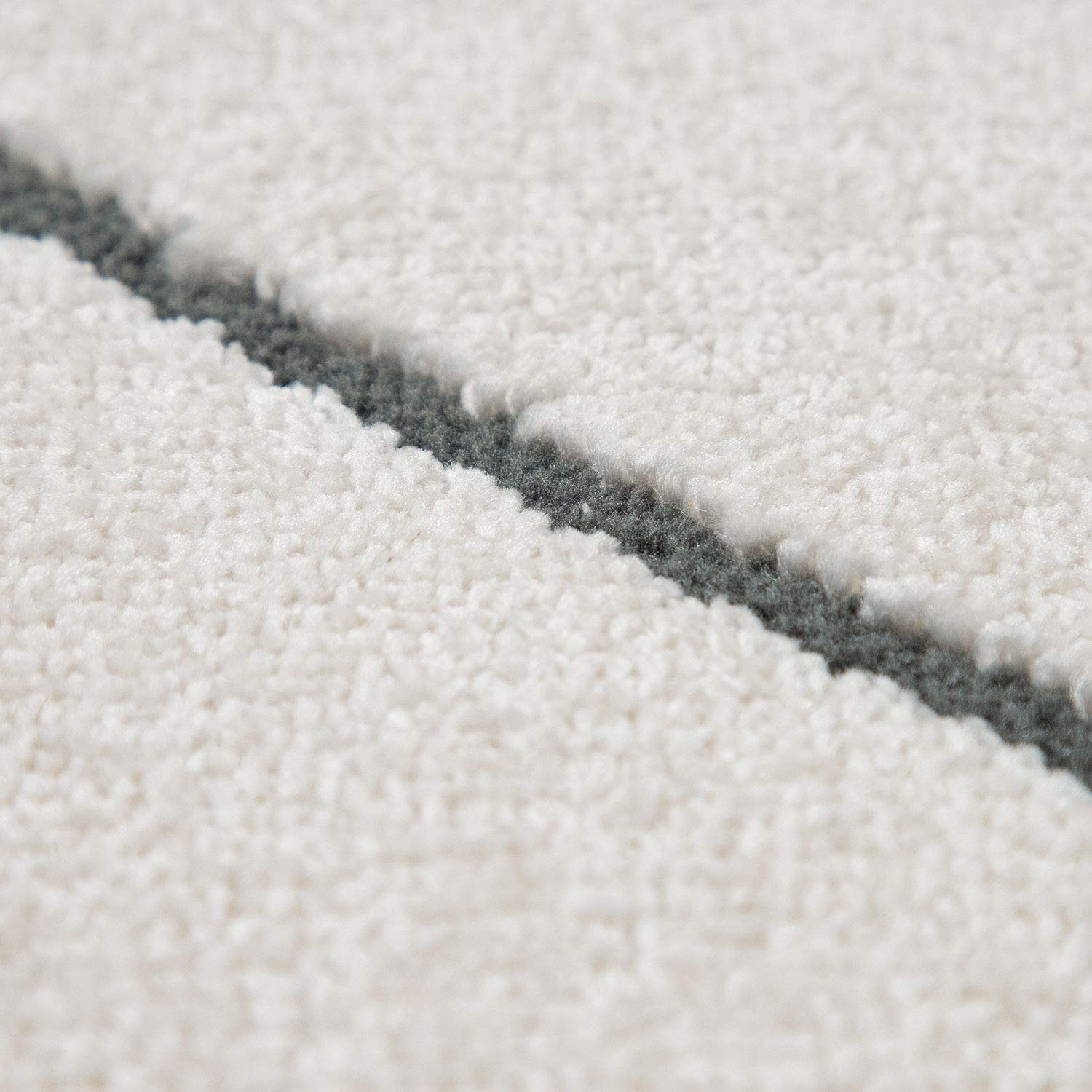 TT Home Tapis Salon Moderne Design Losanges Scandinave Poils Ras Résistant, Blanc, Dimension:Ø 200 cm Rond