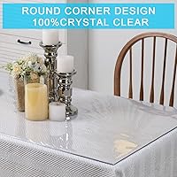 Vista 6 de Protector rectangular para mesa de cocina, tapete de vinilo transparente para escritorio sobre escritorios, cubierta de mesa de PVC de cristal
