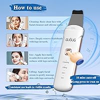 Vista 6 de GUGUG Skin Scrubber 4-in-1 Waterproof Facial Spatula for Deep Cleansing, Blackhead Removal Tools, Pore Cleaner for Face